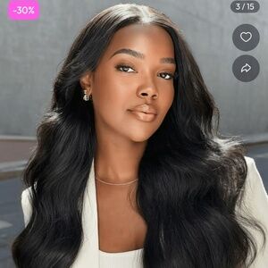 V part wig black ombré reddish